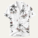 The Willowrun Men’s Classic Tropical Coconut Print Hawaiian Beach Shirt