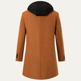 The Arundel Men's Hooded Wool Overcoat with Quilted Lining