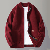 The Montbrook Men’s Stand Collar Casual Rib Knit Zip Cardigan