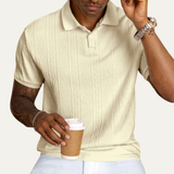 The Ridgebrook Men’s Textured Button-Up Casual Polo Shirt