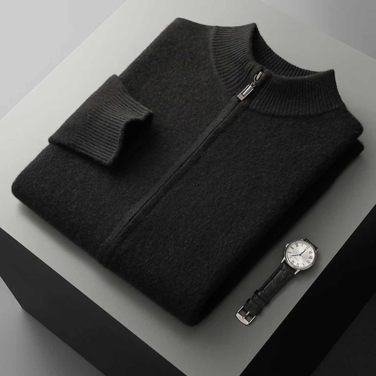 The Thornhill Cashmere Sweater – Men's 100% Soft Luxury Wool Zip Cardigan