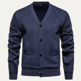The Llangollen Men’s Button Up Casual Knit Cardigan with Pockets