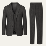 The Norwood Men’s Tweed 3 Piece Suit – Slim Fit Herringbone Jacket, Waistcoat & Trousers