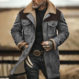 The Genoa Men’s Warm Winter Suede Fleece Lined Jacket with Pockets