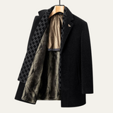 The Brighton Men's Warm Fur Lined Winter Coat with Scarf