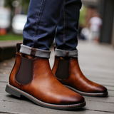 The Mantova Men’s Classic Retro Slip On Ankle Leather Chelsea Boots