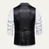 The Braga Men’s Tweed Pocket Suit Vest with Chain