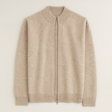The Maplecrest Men's Merino Mock Neck Cashmere Zip-Up Cardigan