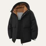 The Maple Gate Men’s Contrast Colour Hooded Puffer Jacket