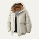 The Maple Gate Men’s Contrast Colour Hooded Puffer Jacket