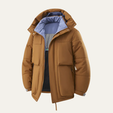 The Maple Gate Men’s Contrast Colour Hooded Puffer Jacket