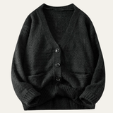 The Amarone Men’s Soft V Neck Button Up Knit Sweater