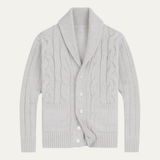 The Verona Men’s Warm Button-Up Cable Knit Shawl Collar Cardigan