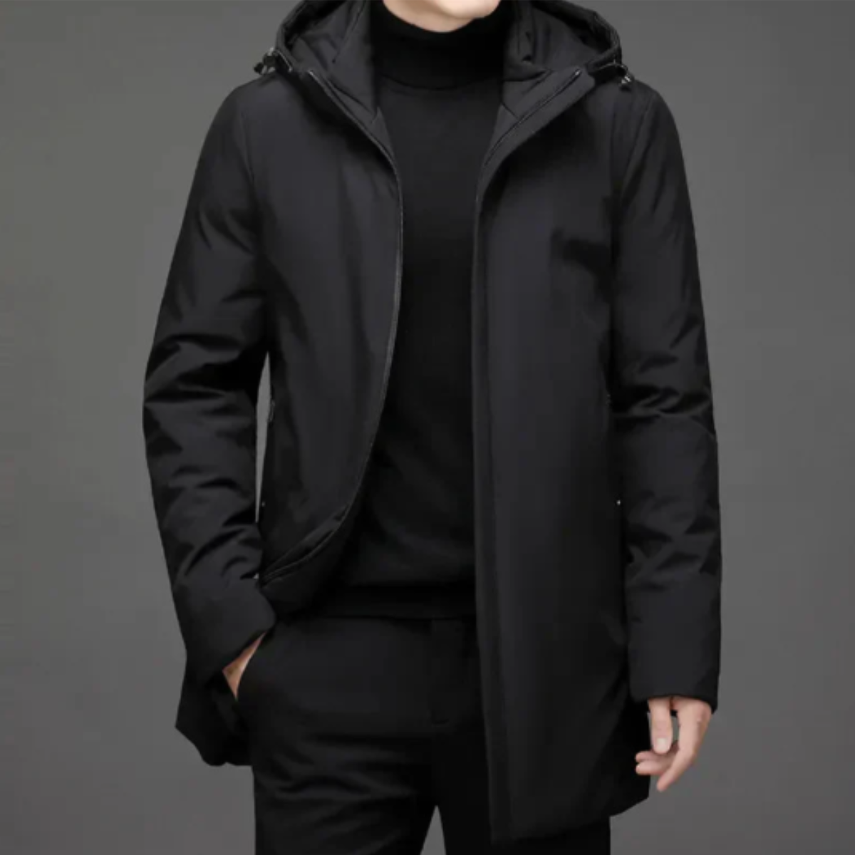 The Hanover Men’s Winter Warm Classic Fit Hooded Coat