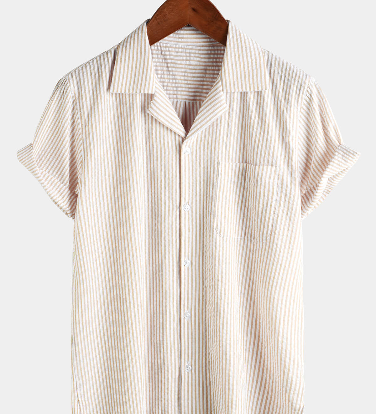 Men's Button Up Casual Cotton Summer Pocket Short Sleeve Shirt