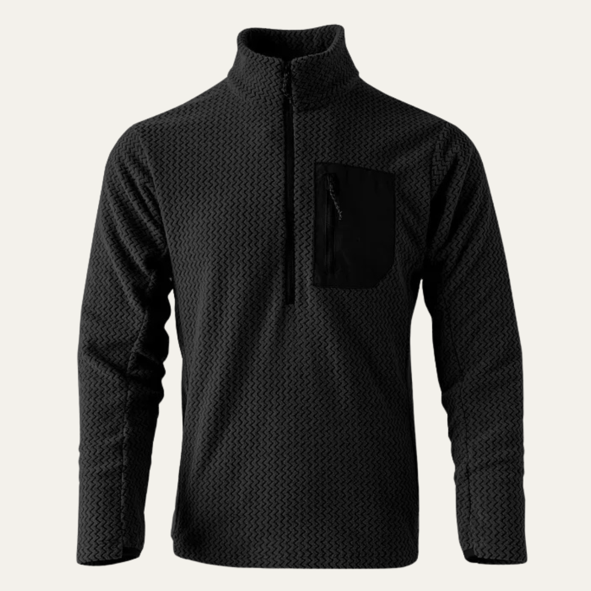 The Warwick Men’s Cashmere Wavy Texture Sweater with Chest Pocket