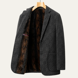 The Ellsworth Men’s Warm Fleece Lined Textured Winter Blazer