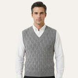 The Alberobello Men’s Warm Textured Knitted V Neck Vest