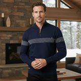 The Brookshire Men’s Casual Half Zip Knit Sweater with Stand Collar