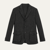The Ortisei Men's Tweed Single Breasted Business Blazer Suit - Dark Grey