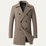 The Sirmione Men's Vintage Double Breasted Wool Winter Coat with Lapel