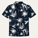 The Cedarforest Men’s Casual Tropical Coconut Print Hawaiian Beach Shirt