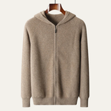 The Pamplona Men’s 100% Merino Wool Hooded Zip Up Cardigan
