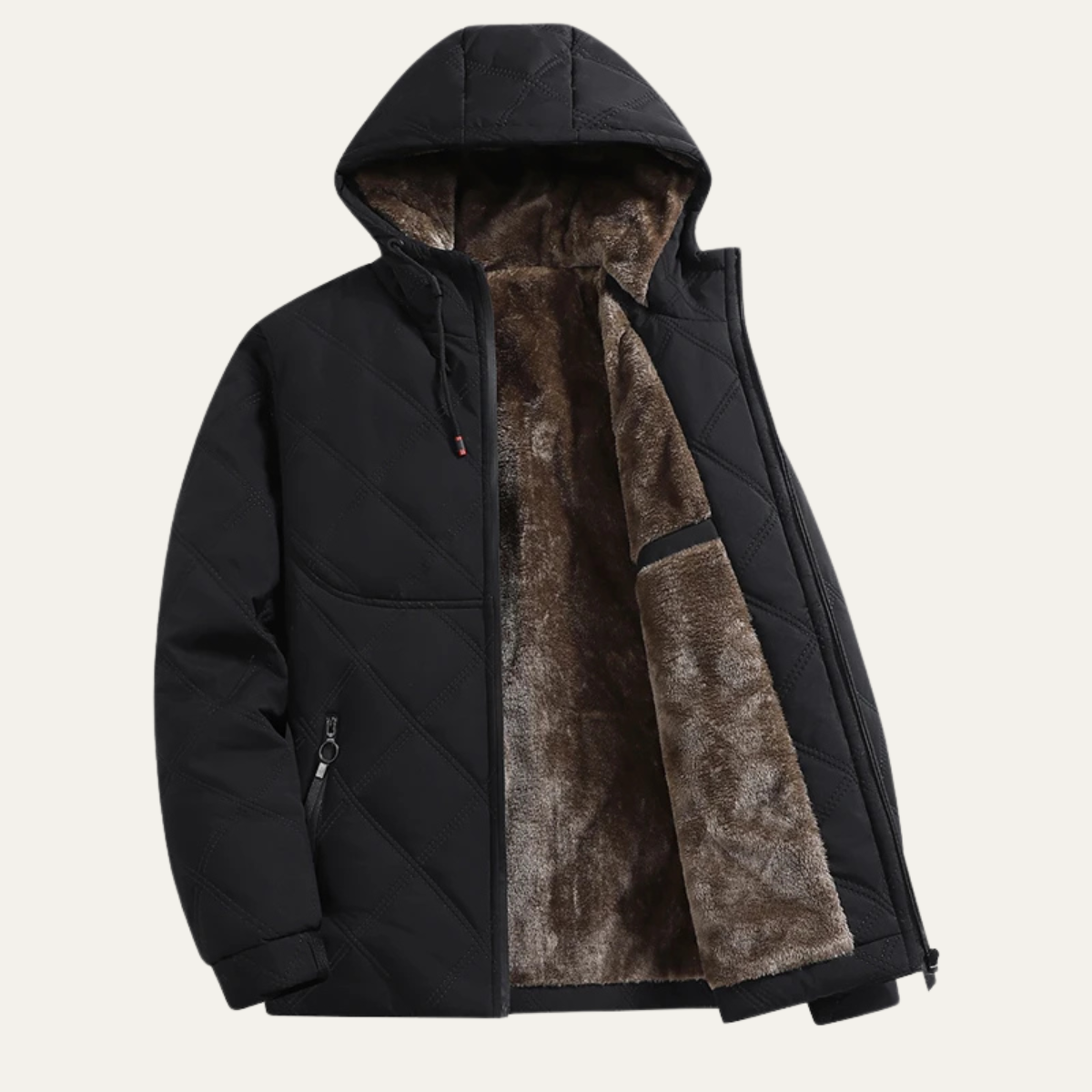The Coatbridge Men's Hooded Quilted Fleece Lined Winter Jacket