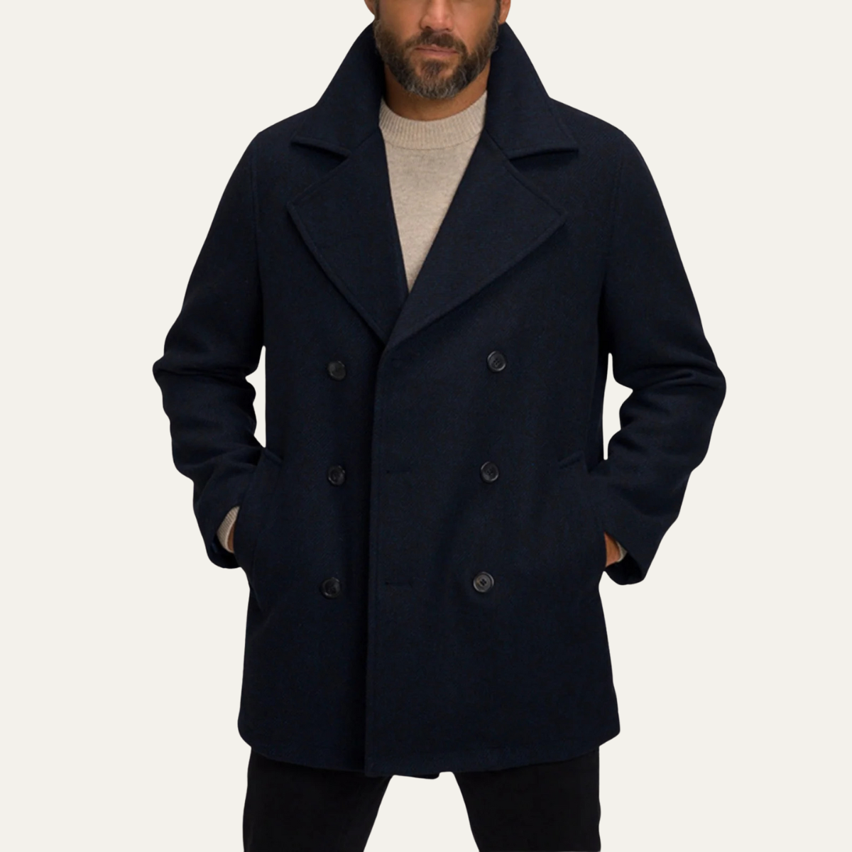 The Parma Men’s Slim Fit Casual Versatile Wool Peacoat