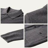 The Skye Men’s Knit Button Front Cardigan with Turn Down Collar