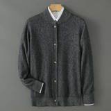The Coimbra Men’s Elegant Cashmere Stand Collar Knit Cardigan