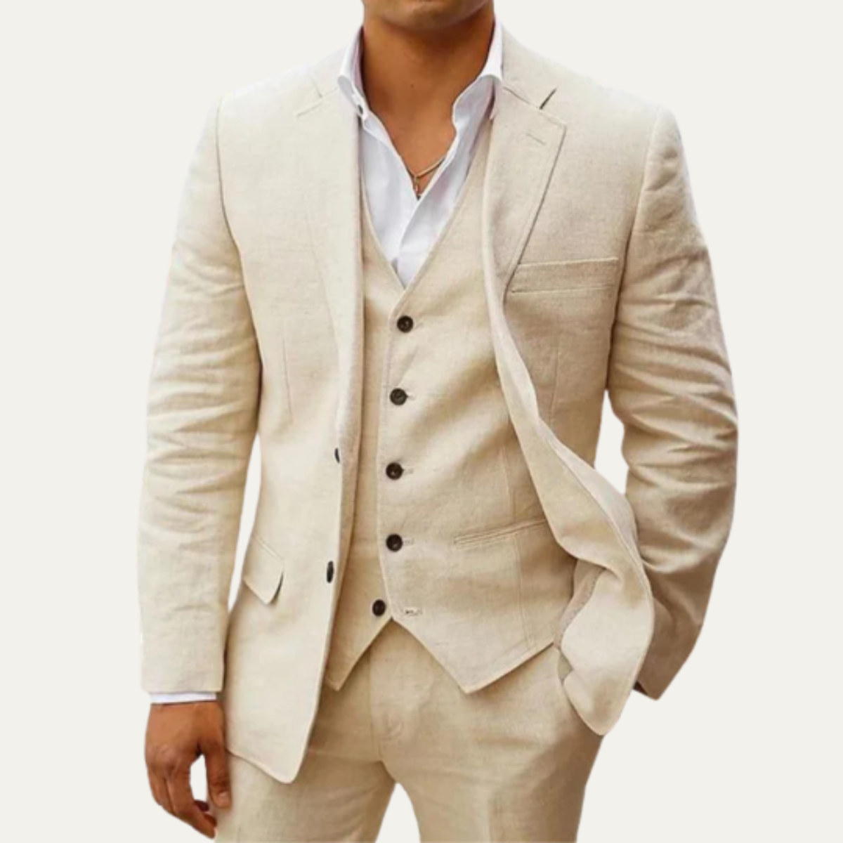 The Oakridge Men’s 3 Piece Fabric Suit – Classic Breathable Summer Set