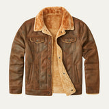 The Quebec Fleece Lined Suede Leather Jacket for Men