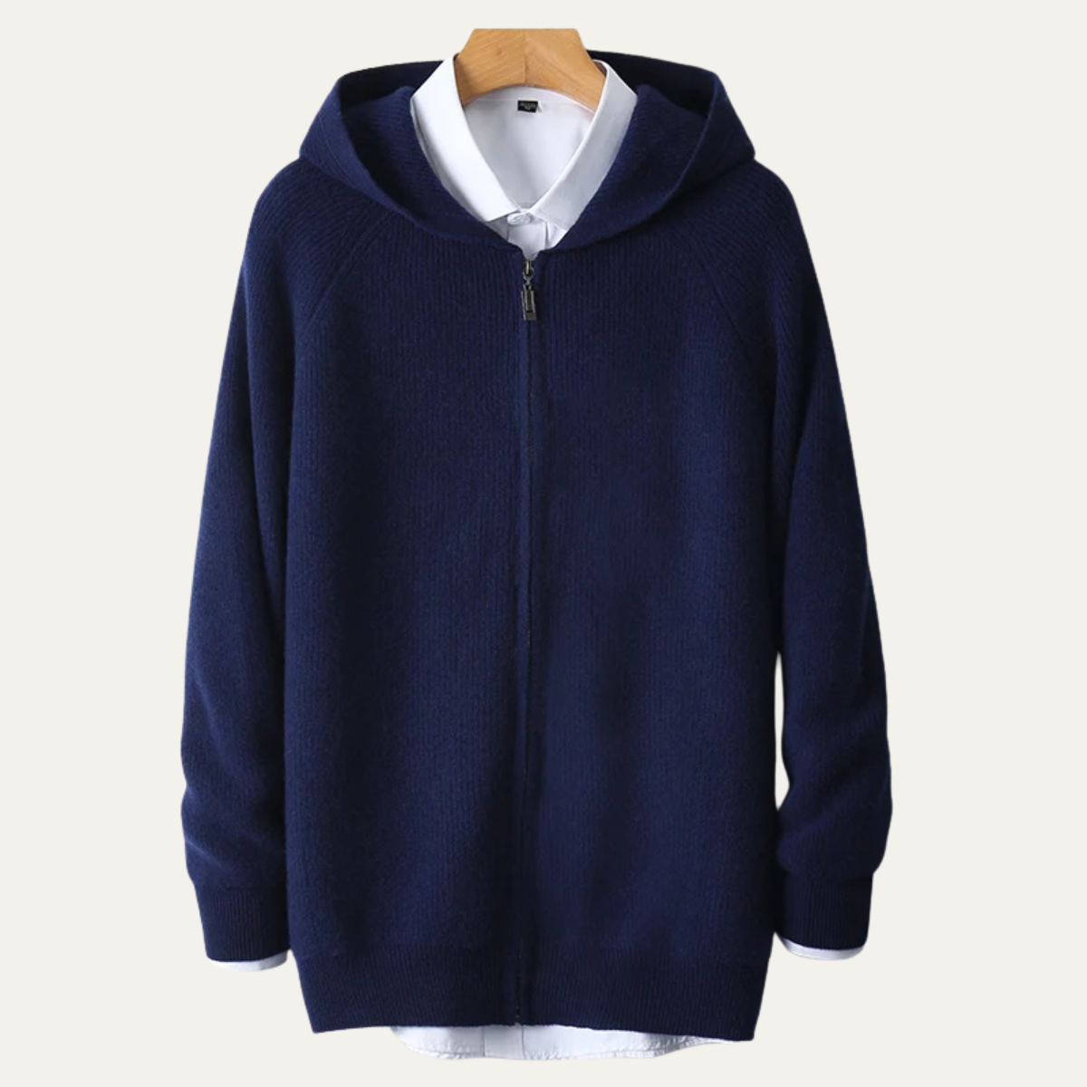 The Pamplona Men’s 100% Merino Wool Hooded Zip Up Cardigan