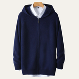 The Pamplona Men’s 100% Merino Wool Hooded Zip Up Cardigan