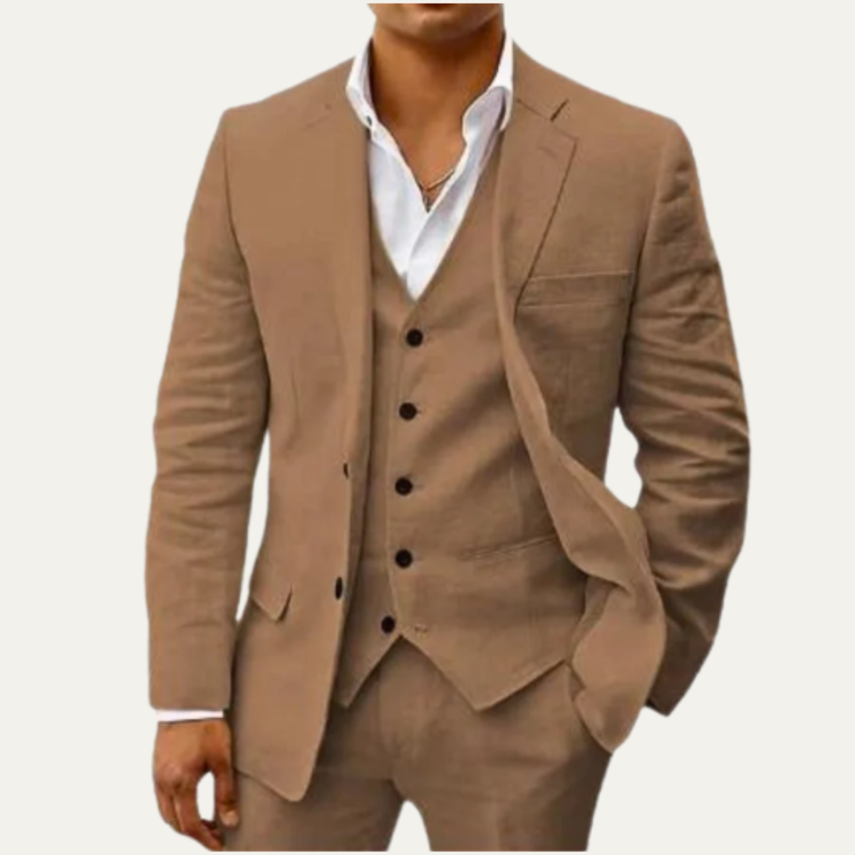 The Oakridge Men’s 3 Piece Fabric Suit – Classic Breathable Summer Set