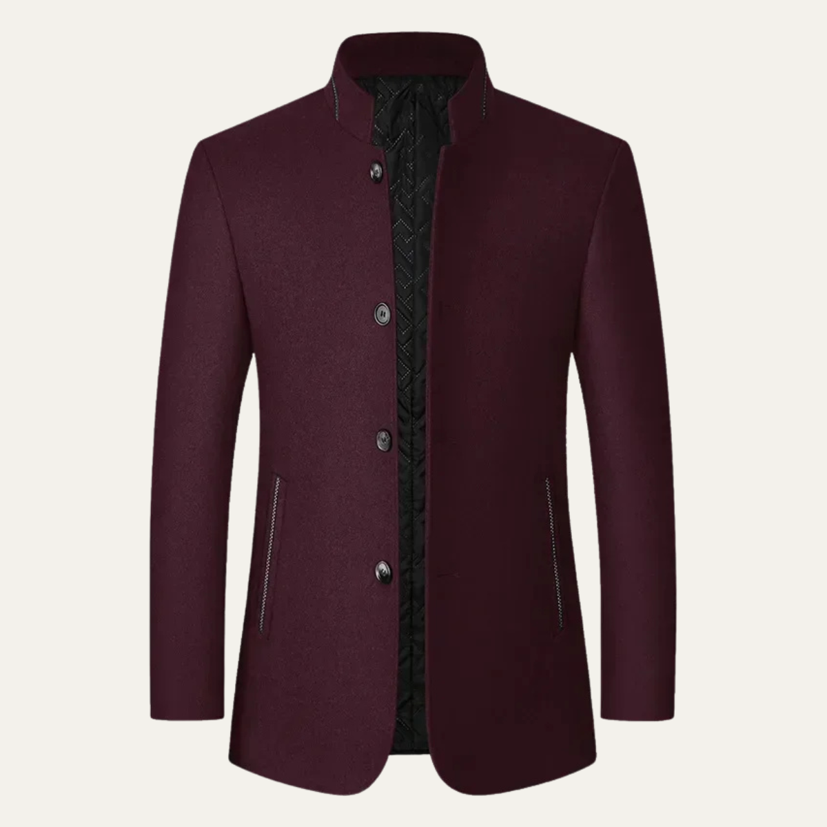 The Brescia Men’s Casual Stand Collar Woolen Winter Coat