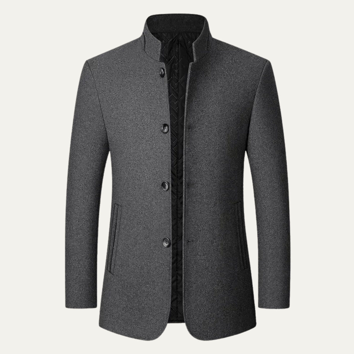 The Brescia Men’s Casual Stand Collar Woolen Winter Coat