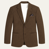 The Domaso Men’s Business Herringbone Single Breasted Wool Tweed Blazer