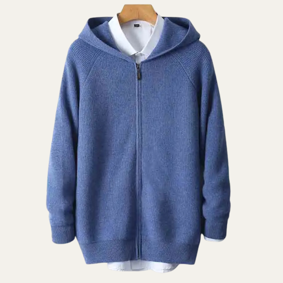 The Pamplona Men’s 100% Merino Wool Hooded Zip Up Cardigan