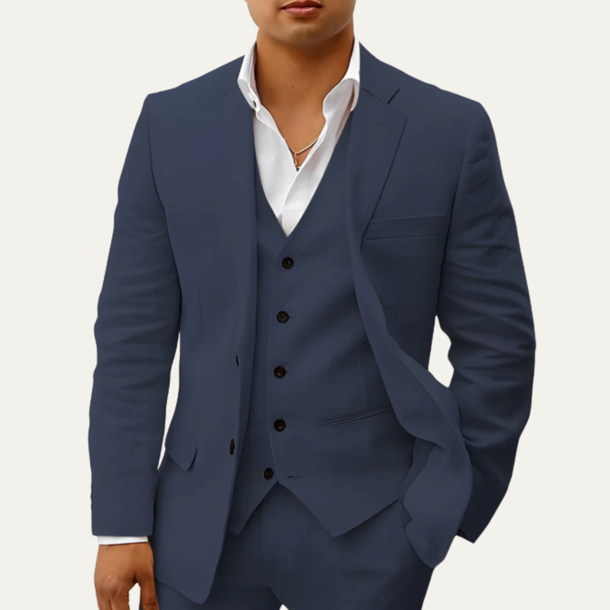 The Oakridge Men’s 3 Piece Fabric Suit – Classic Breathable Summer Set