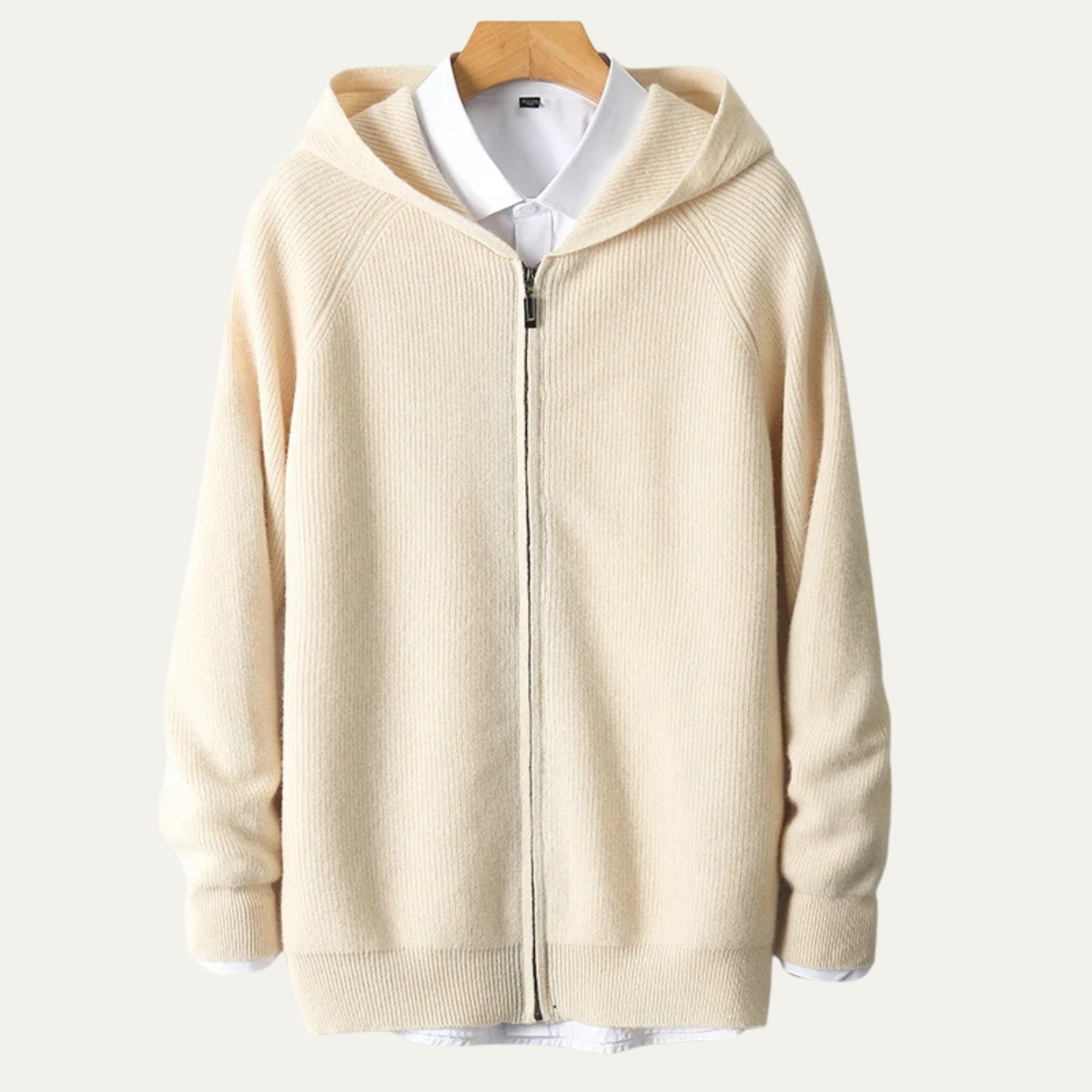 The Pamplona Men’s 100% Merino Wool Hooded Zip Up Cardigan