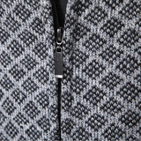 The Bibbona Men’s Knitted Diamond Pattern Zip Up Cardigan