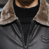 The Menton Men’s Winter Fleece Lined Leather Shearling Jacket