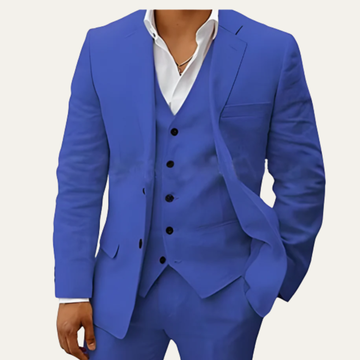 The Oakridge Men’s 3 Piece Fabric Suit – Classic Breathable Summer Set