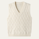 The Alberobello Men’s Warm Textured Knitted V Neck Vest