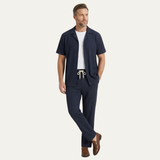 The Dervio Men’s Linen Two Piece Set – Lightweight Button-Up Shirt & Relaxed Trousers