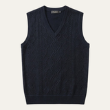The Canazei Men’s Winter Cable Knitted V Neck Sweater Vest