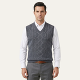 The Canazei Men’s Winter Cable Knitted V Neck Sweater Vest