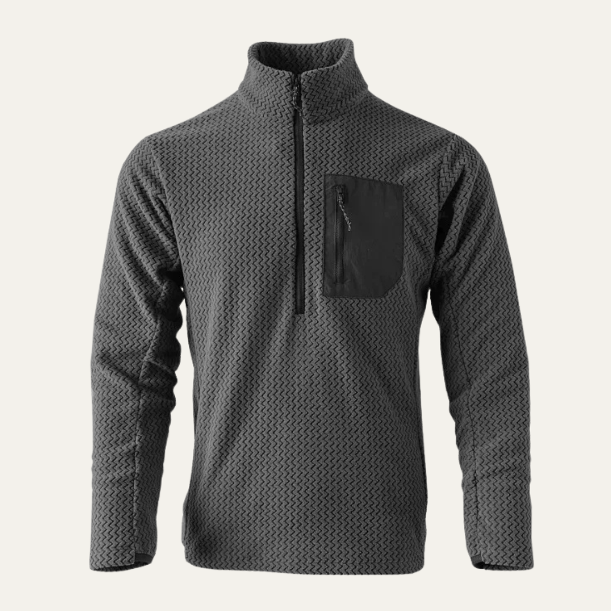 The Warwick Men’s Cashmere Wavy Texture Sweater with Chest Pocket